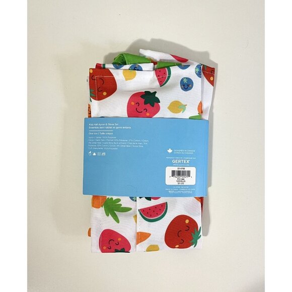 Eyecandy Kids Gardening Half Apron & Glove Set ~ Happy Fruits and Vegetables - Picture 3 of 5